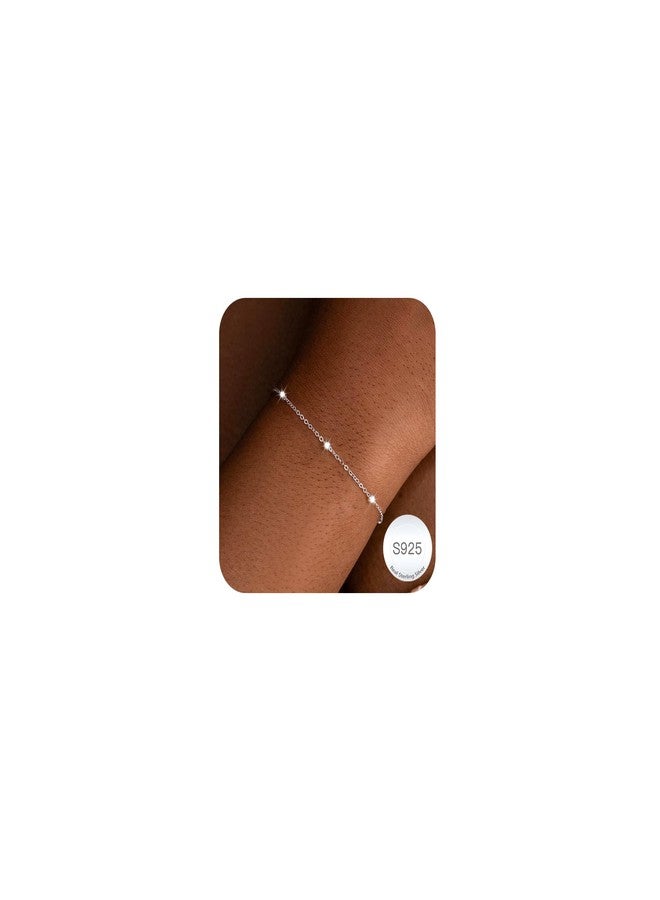 Carffordo 925 Sterling Silver Bracelet Silver Chain Bracelet for Women Simple Dainty Bracelet for Women Waterproof Trendy Jewelry Gifts - Image 1